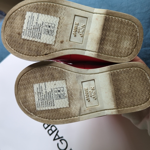 Janie and Jack Red Leather Boat Shoes - Picture 2 of 4